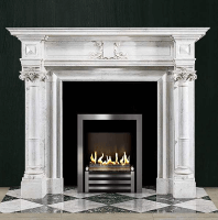 Биокамин в мраморном портале Firezo Oro, стандарт